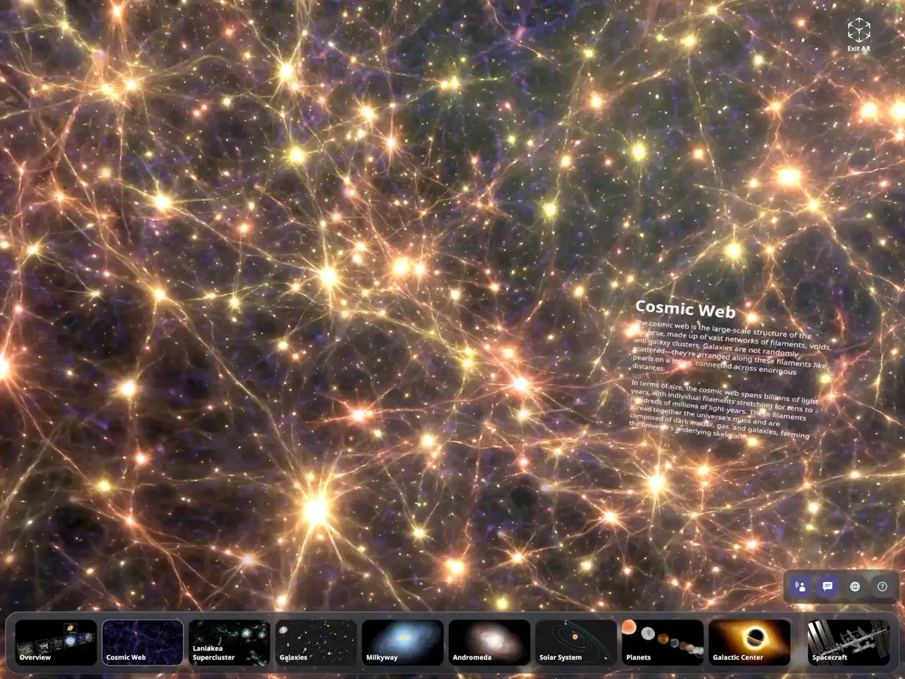 The cosmic web visualized on iPad